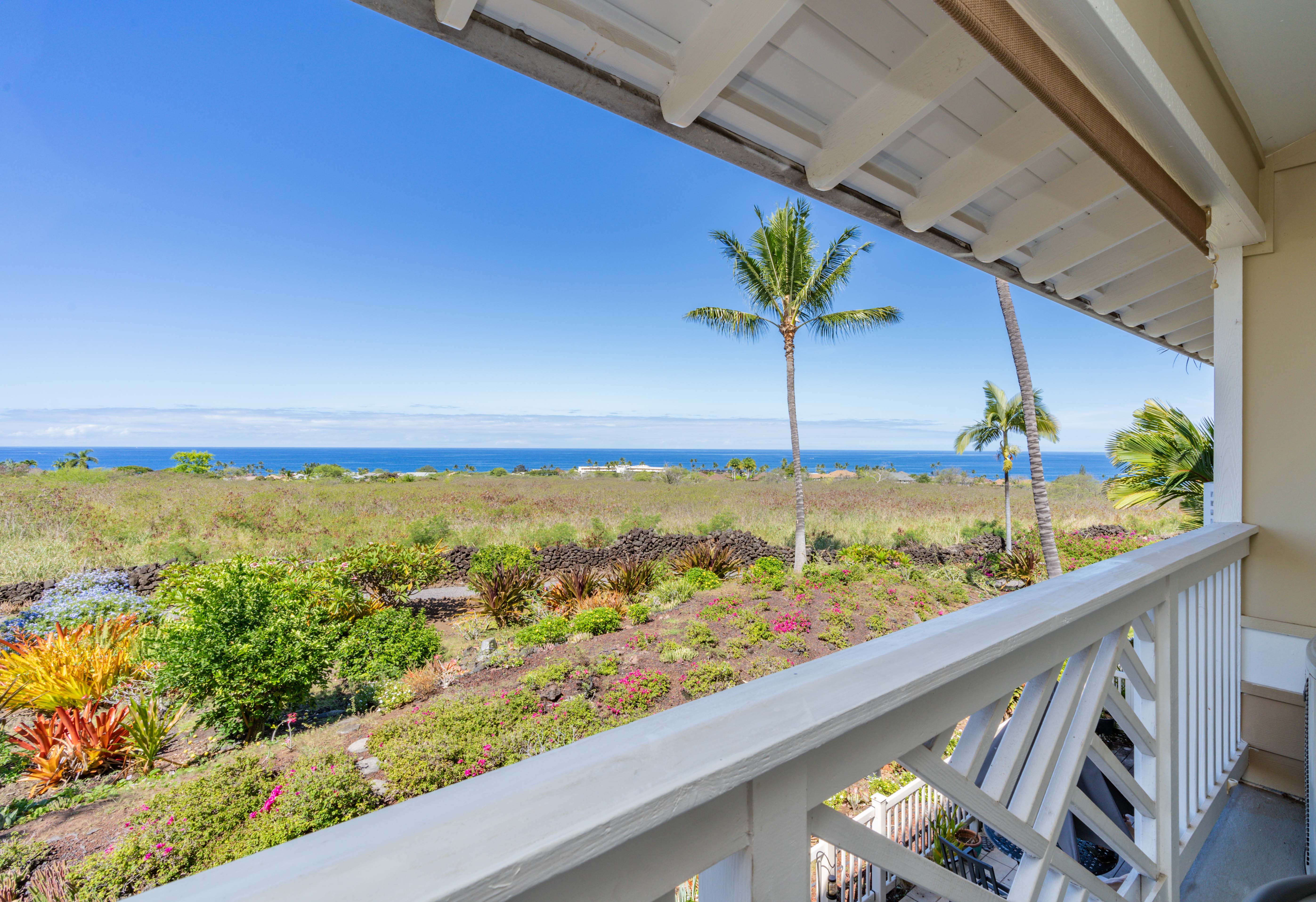 Unobstructed ocean views overlooking community garden.