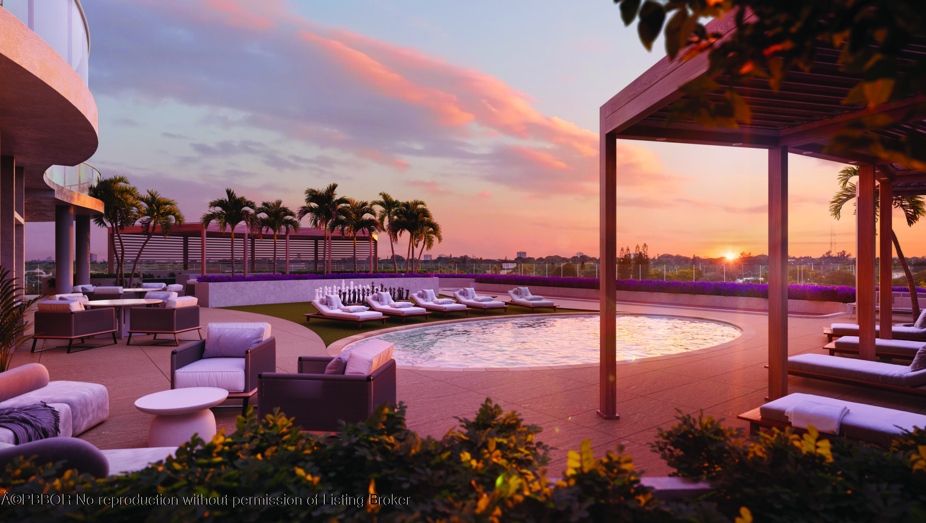 a view of a swimming pool with a patio and a yard