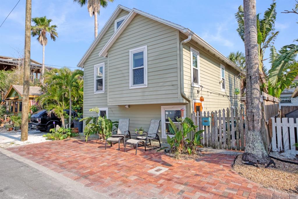 a view of a house with a patio