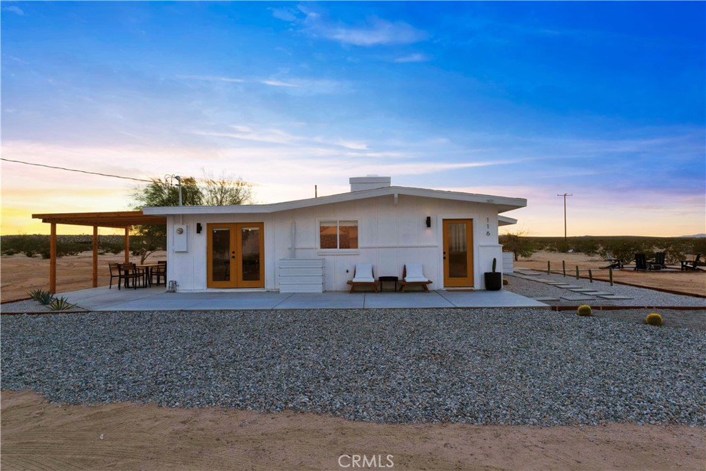 a view of a house with a patio