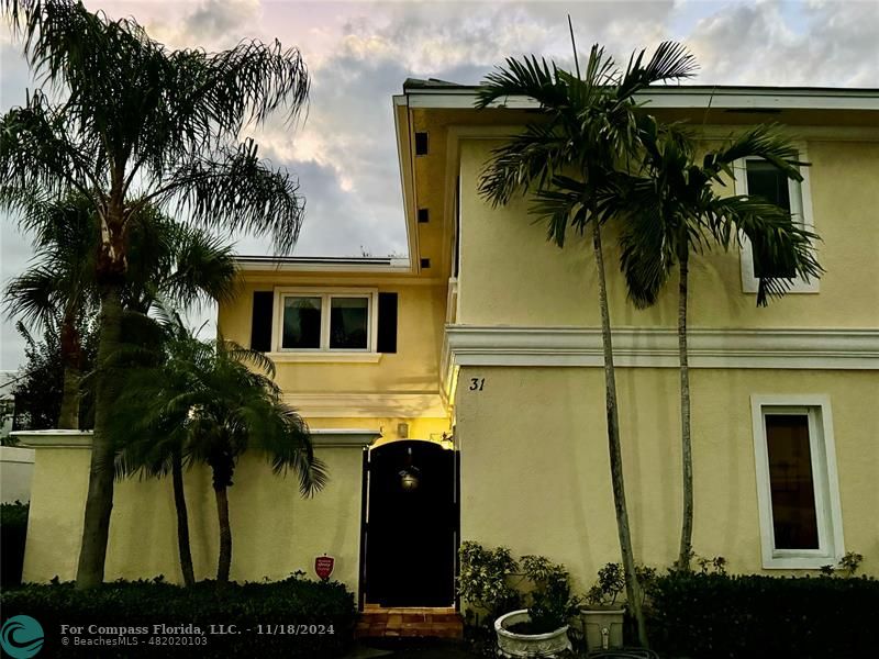 a palm plant that is in front of a house