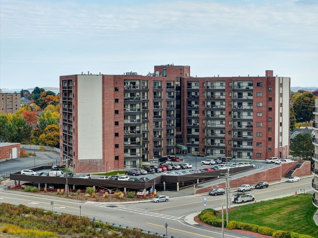 a large building with a street view