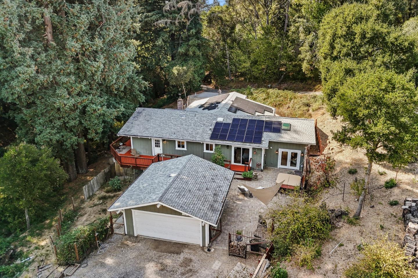 an aerial view of a house