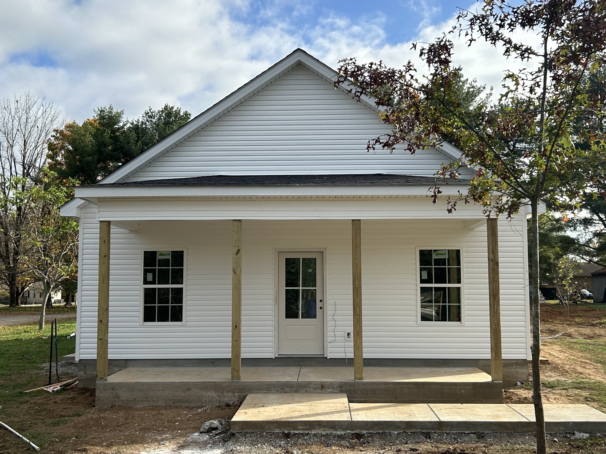 a front view of a house