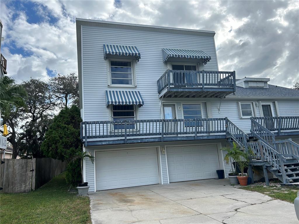 a view of a house with a balcony