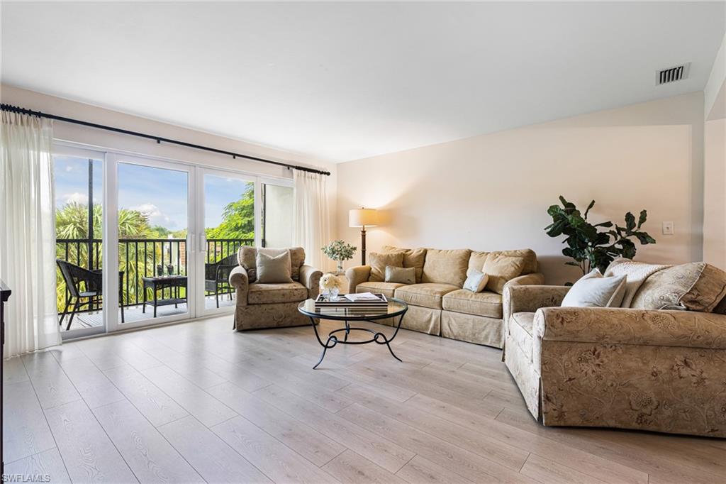 Living room featuring light wood-type flooring