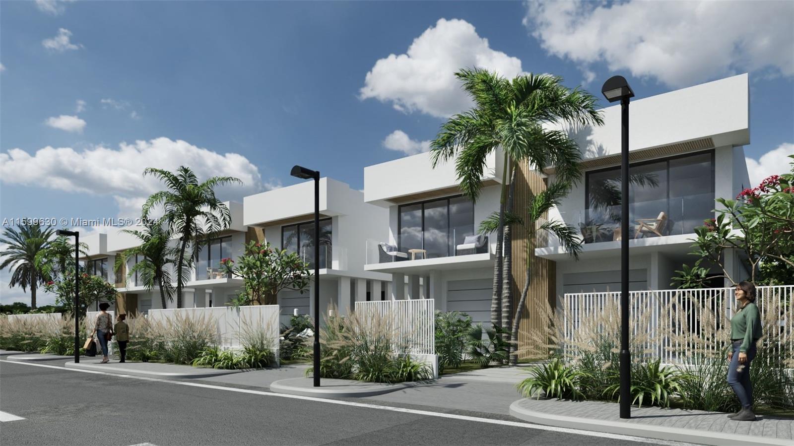 a view of street along with palm trees