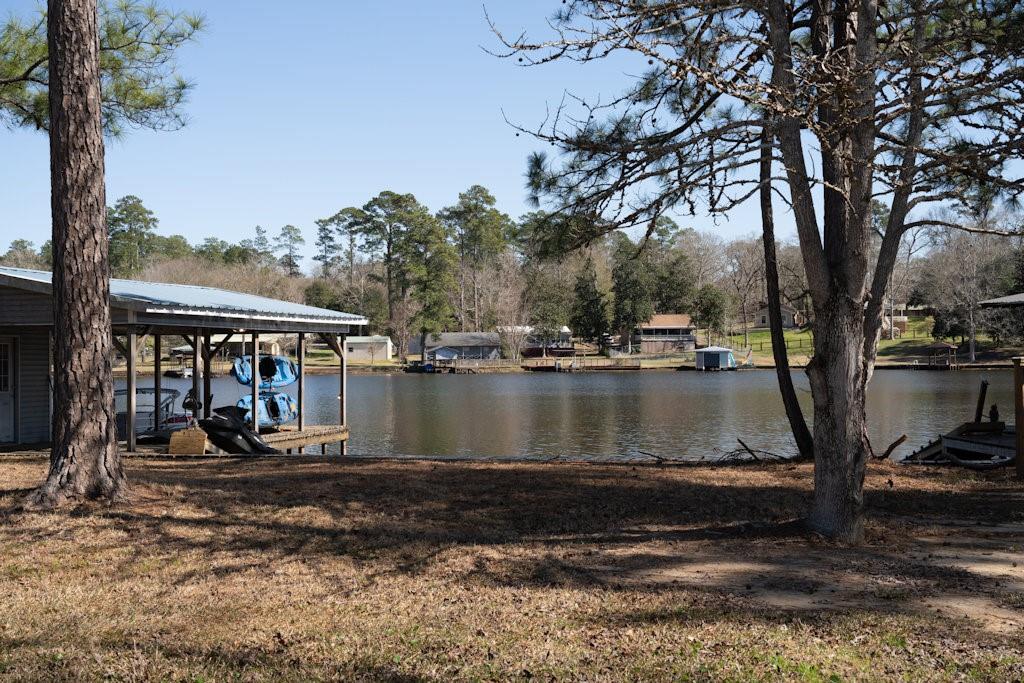 a view of a lake with houses