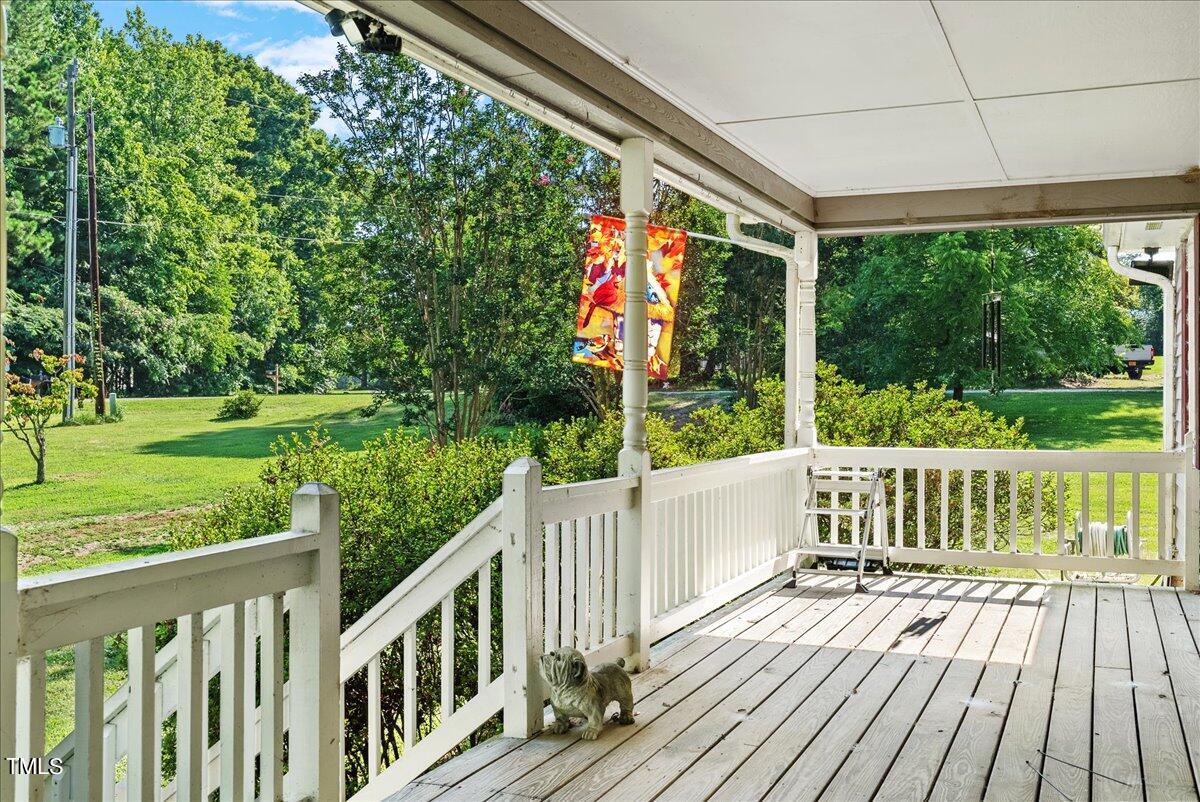 a view of porch with seating space