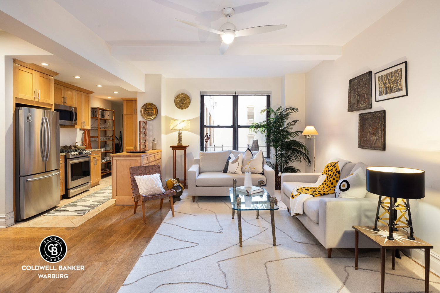 a living room with furniture and a couch