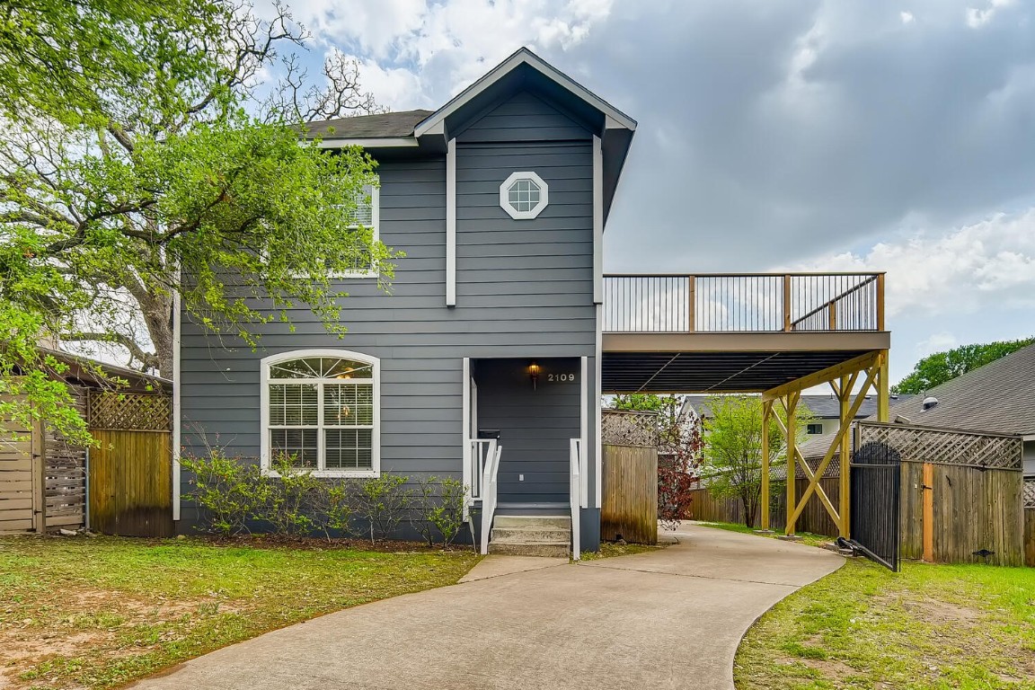 a house view with a outdoor space