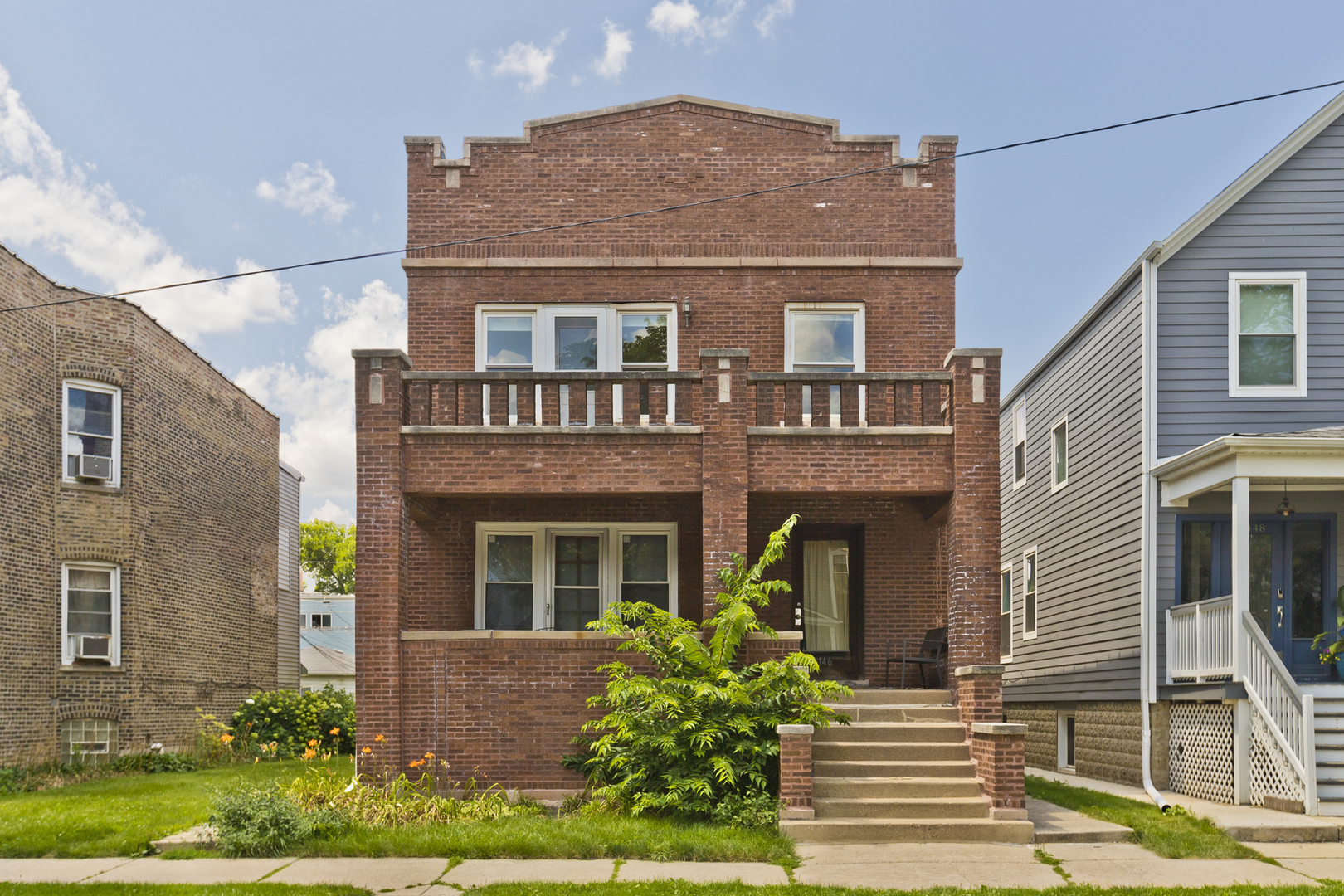 a front view of a house