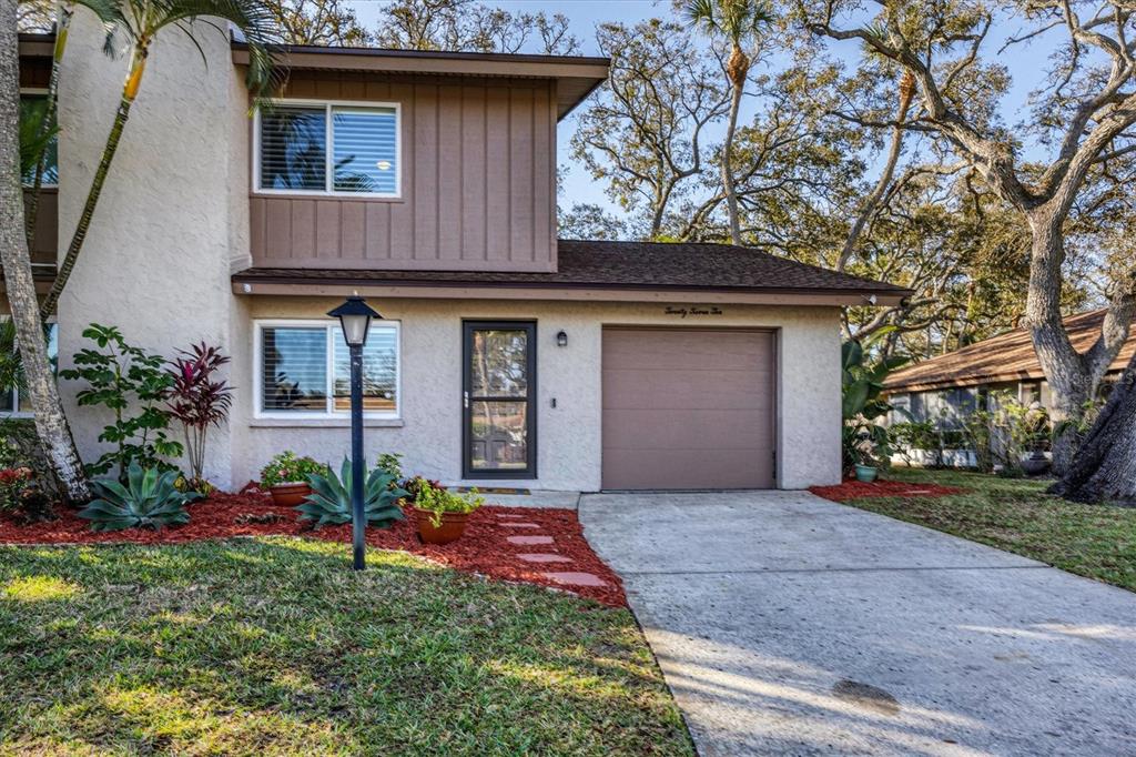 Front of townhouse, attached garage