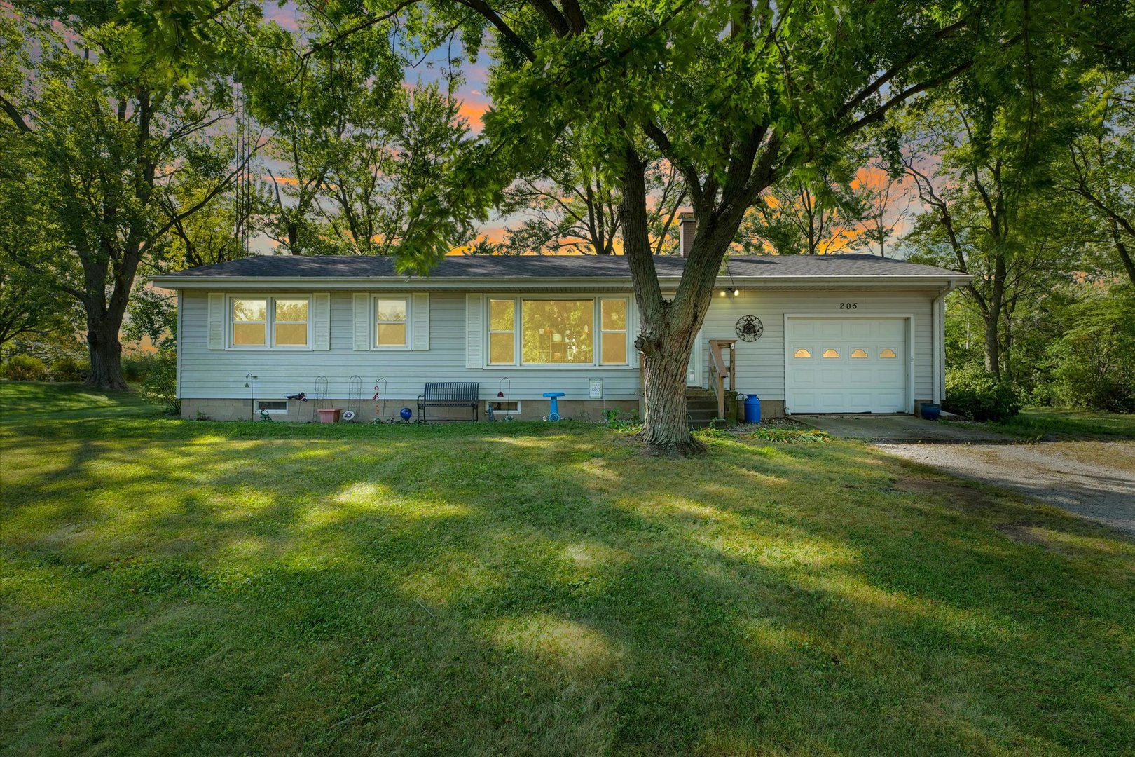 a house view with a garden space