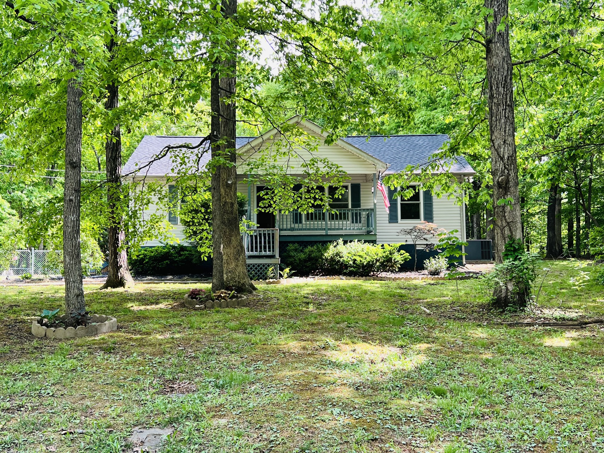 a house view with a garden space