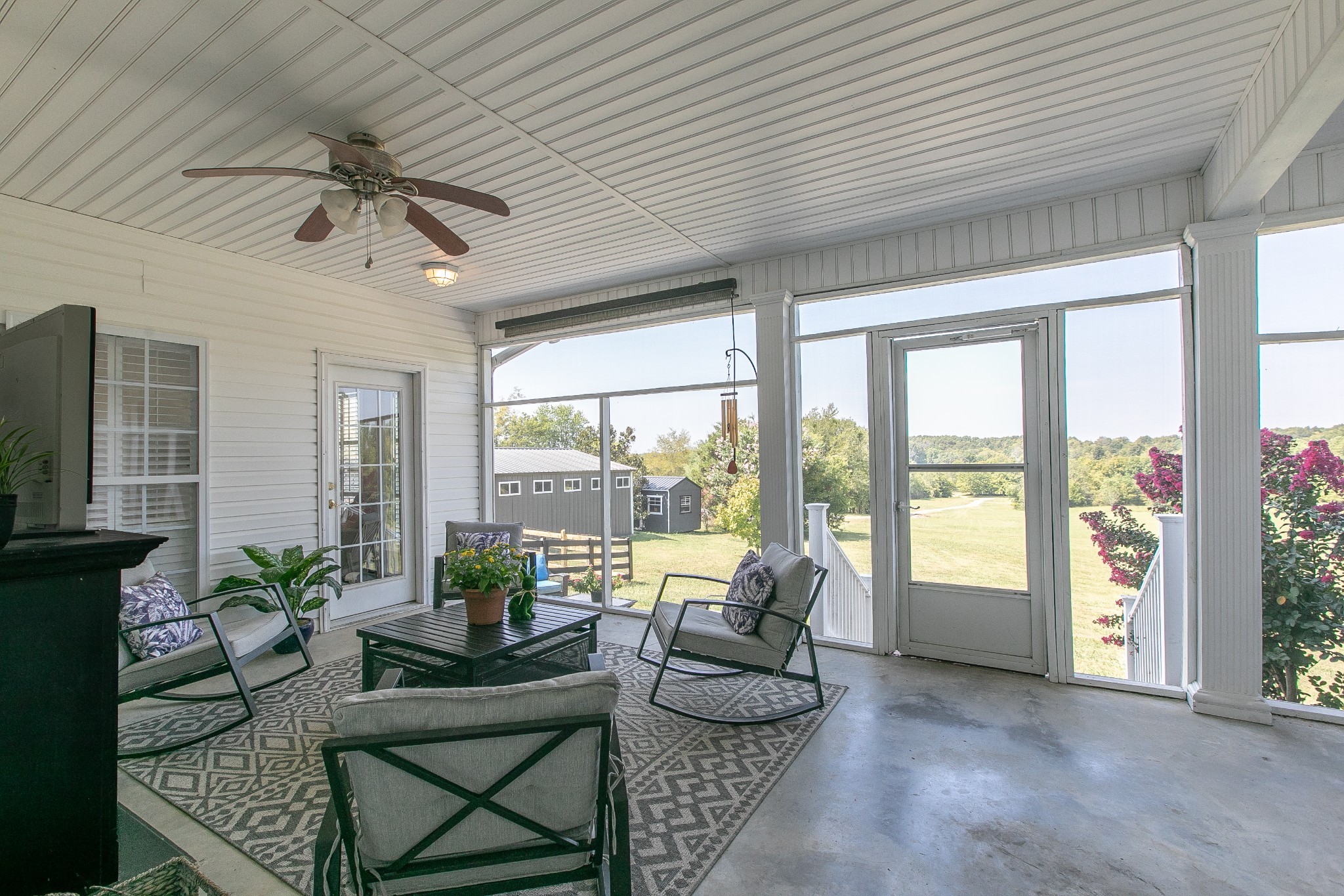 The screened in porch is one of their favorite areas of the home.