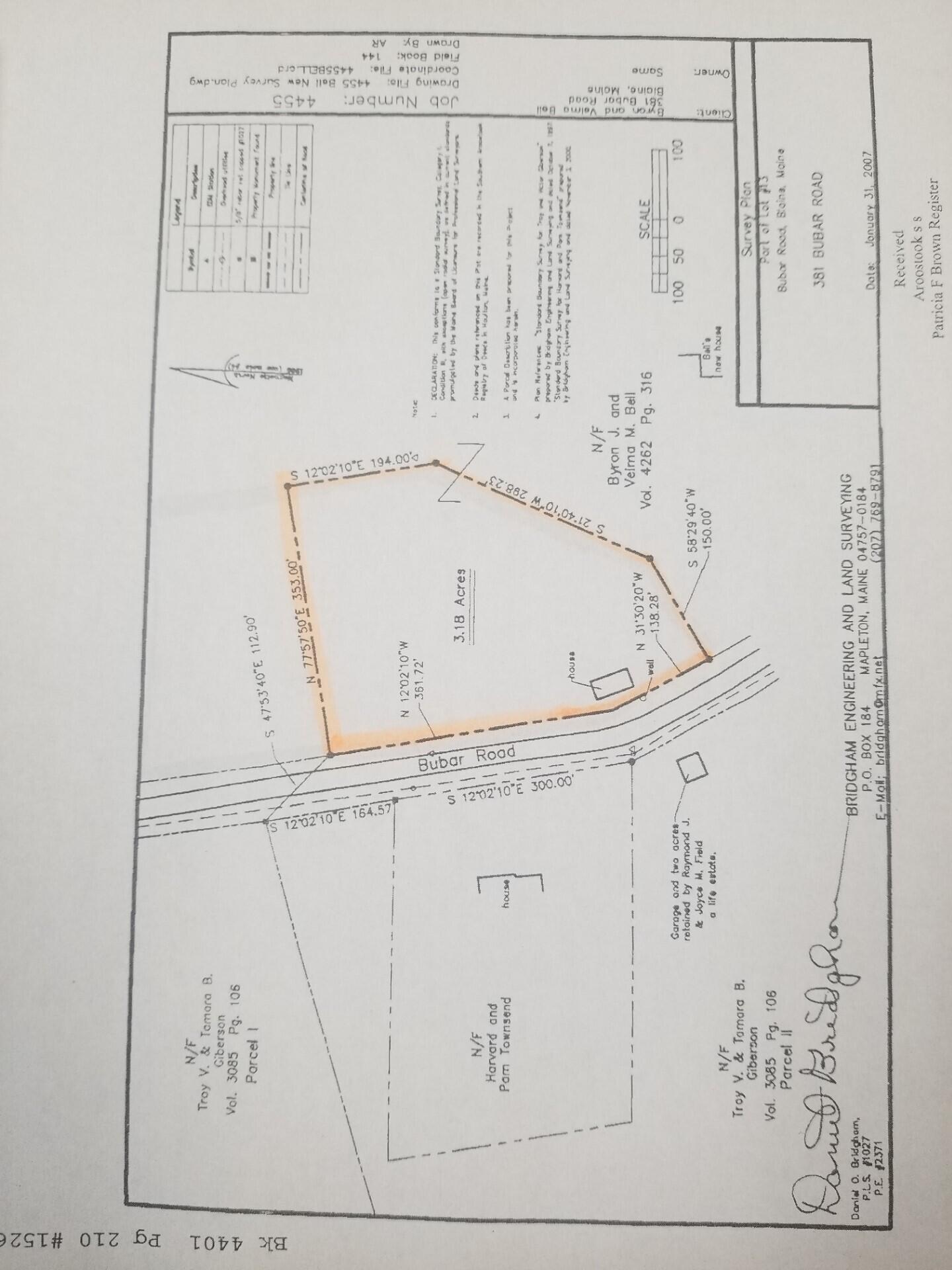 381 Bubar Rd Survey Map