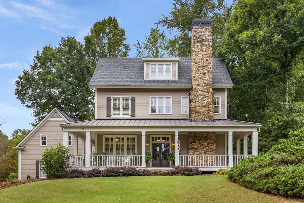 front view of a house with a yard