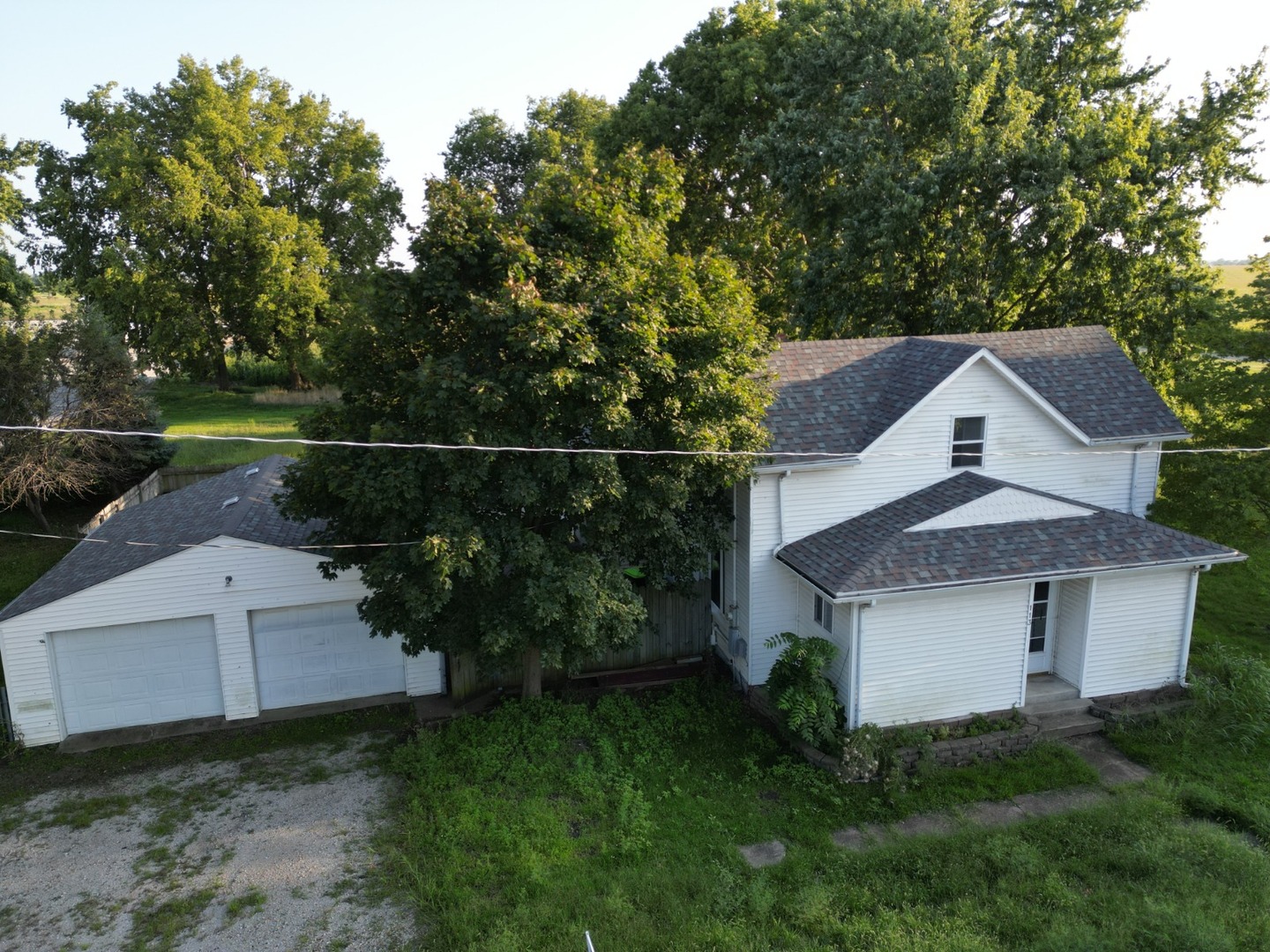 a aerial view of a house