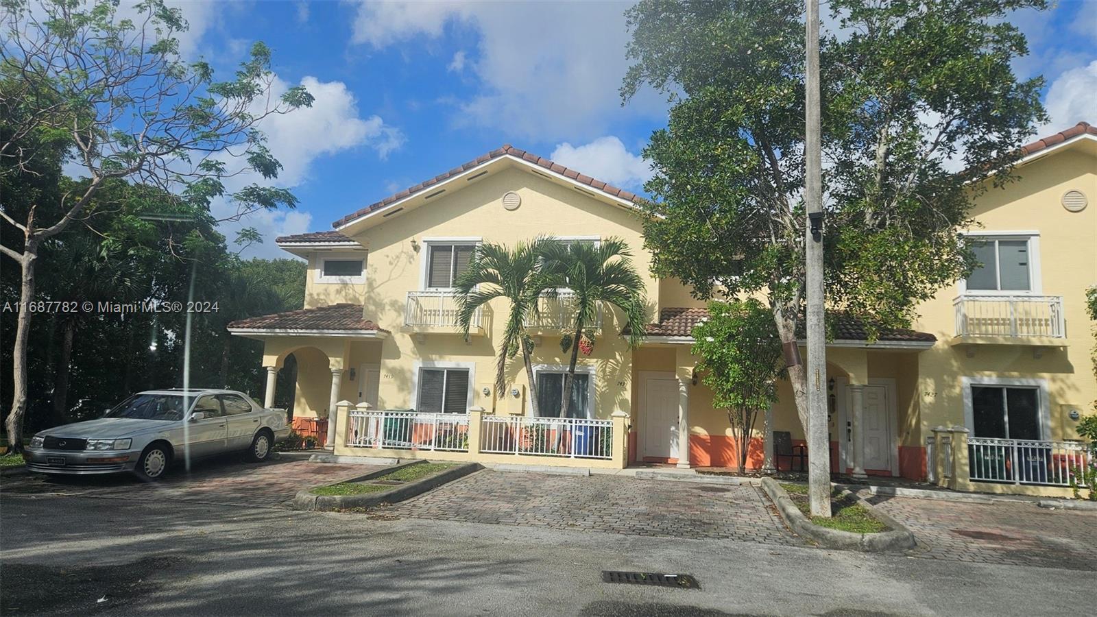 a view of a building with a street