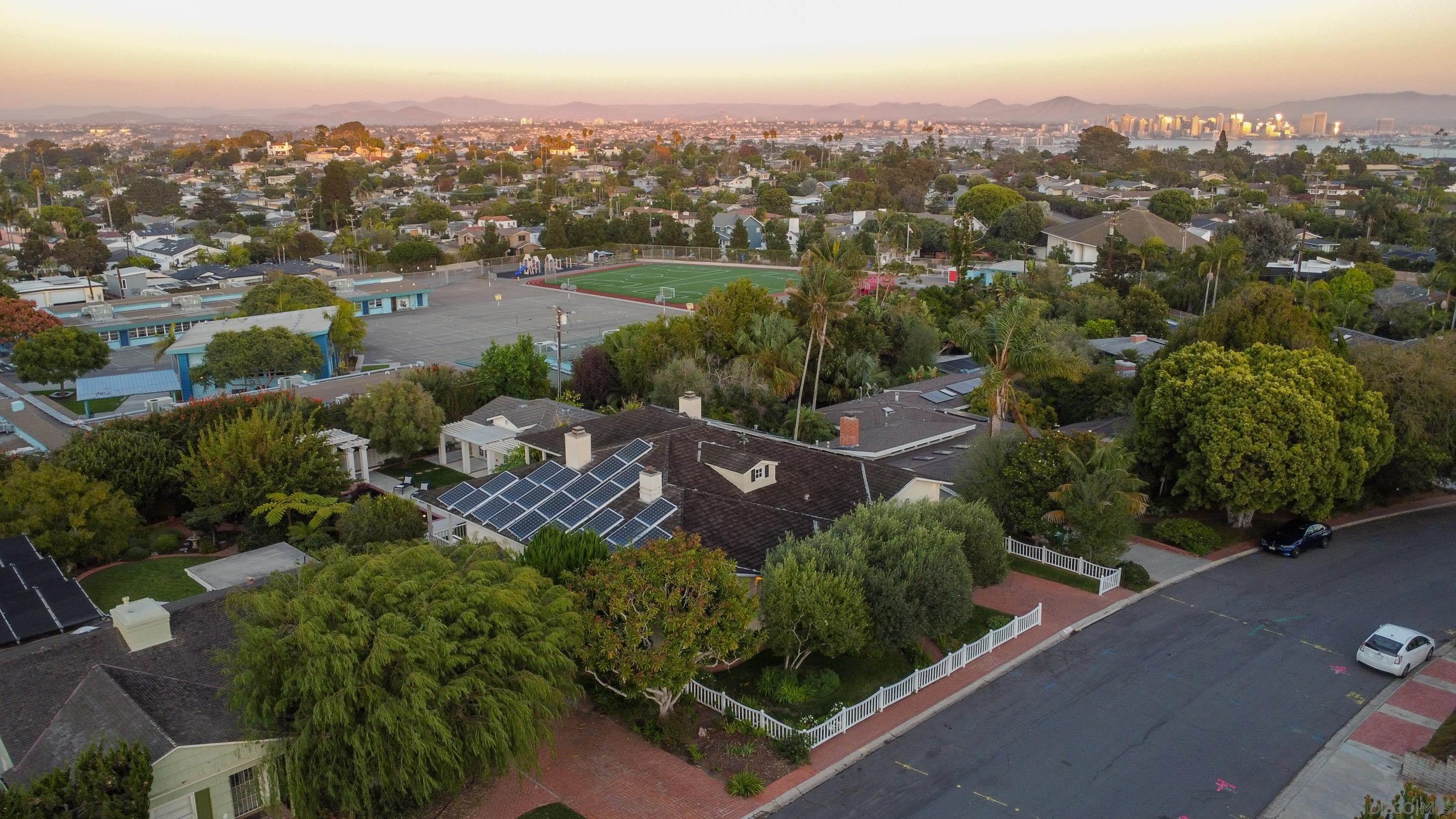 an aerial view of multiple house