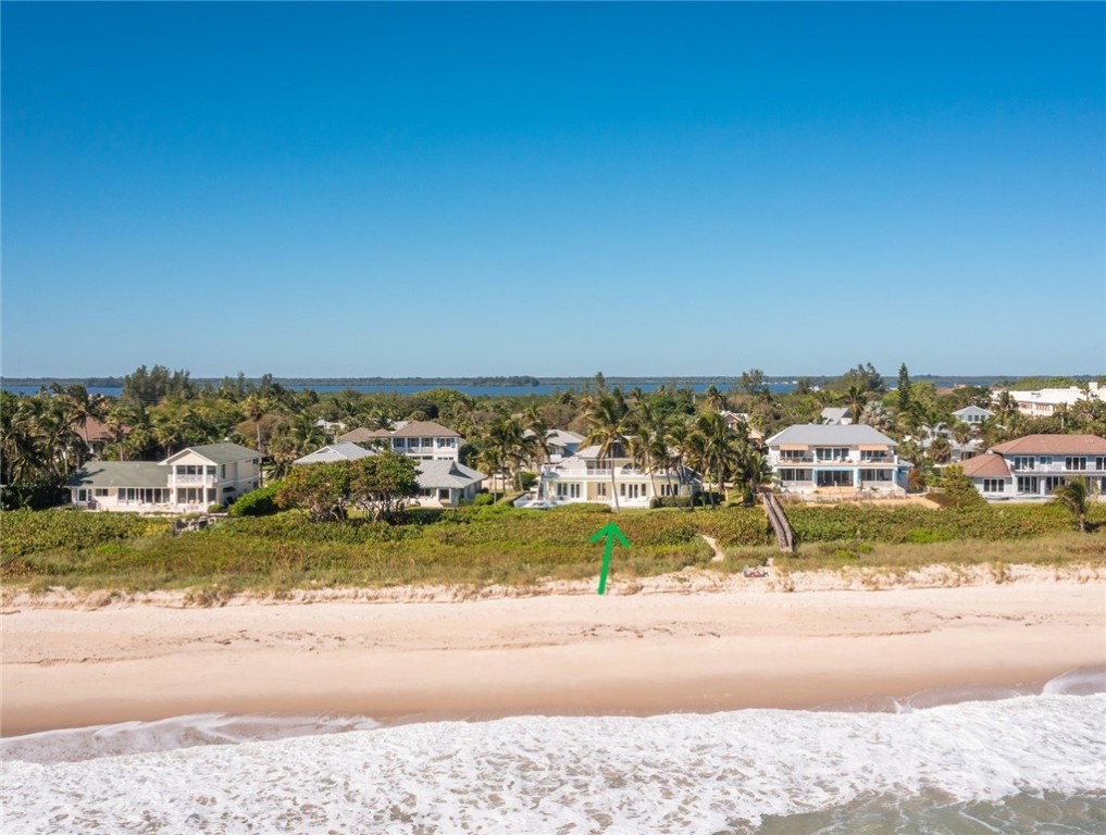 a view of an ocean and beach