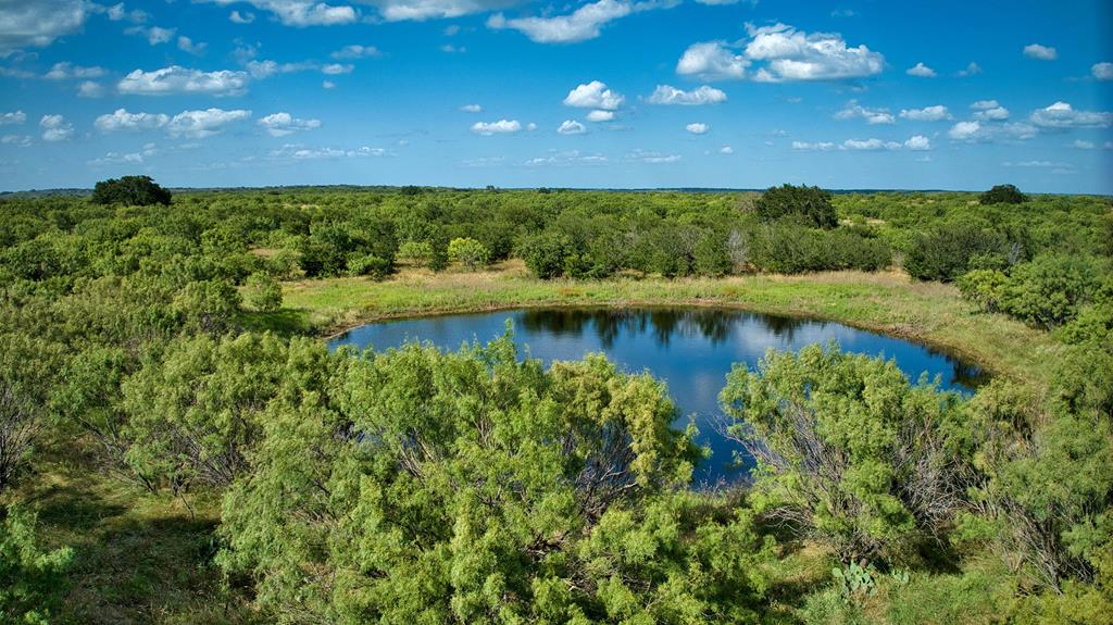 a view of a lake with a yard