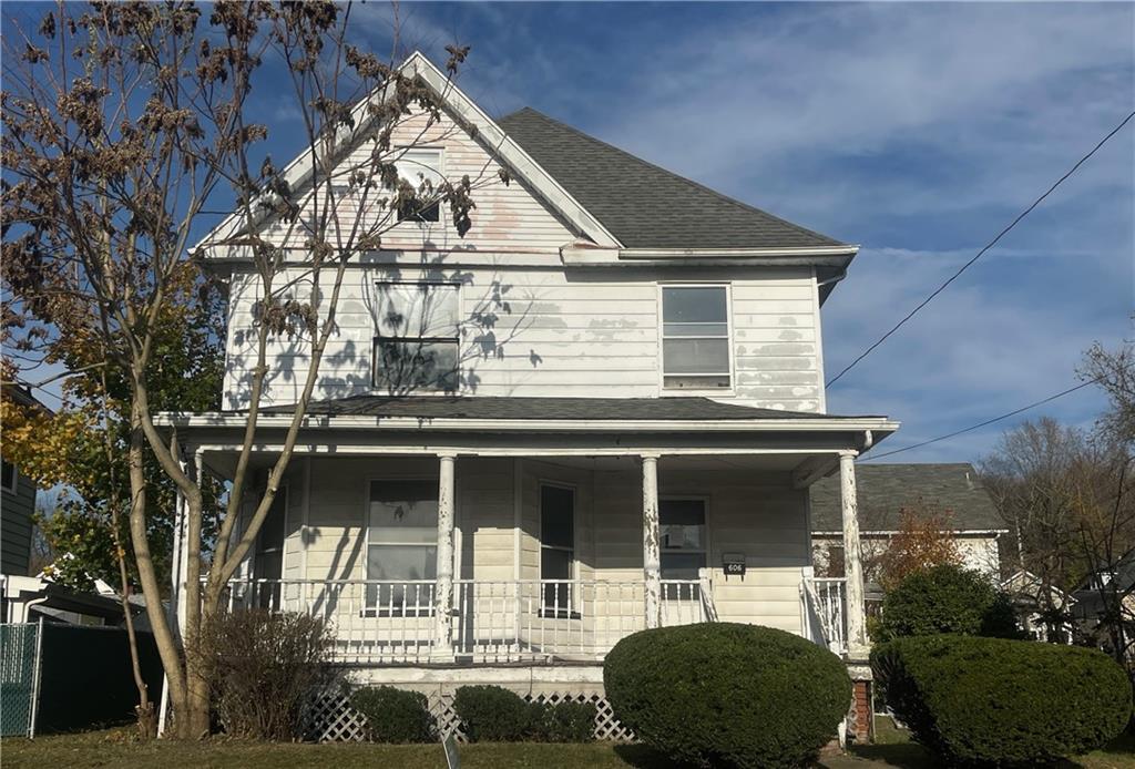 front view of a house with a porch