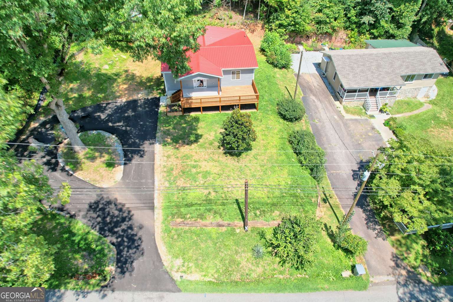 an aerial view of a house