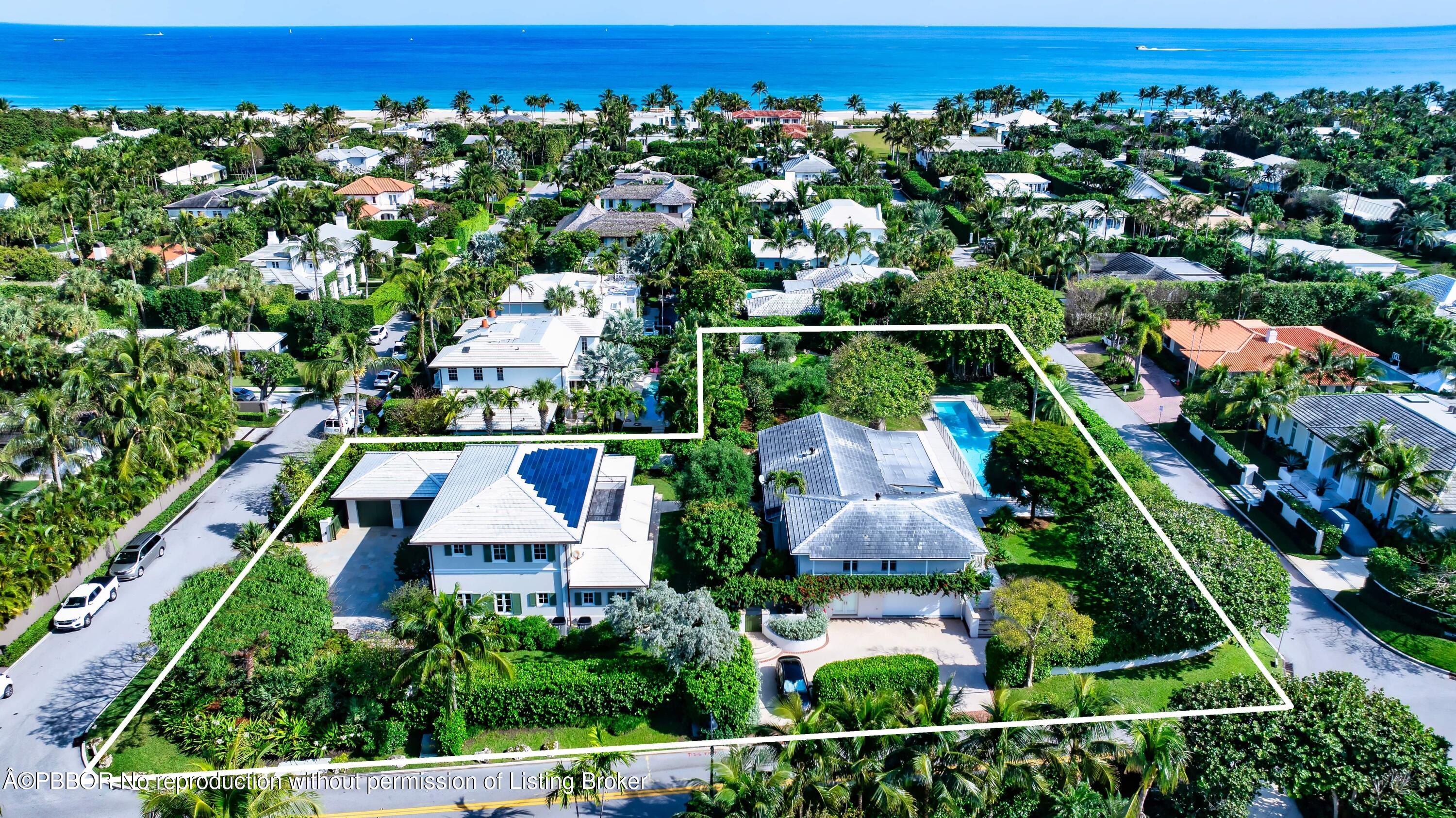 an aerial view of multiple house