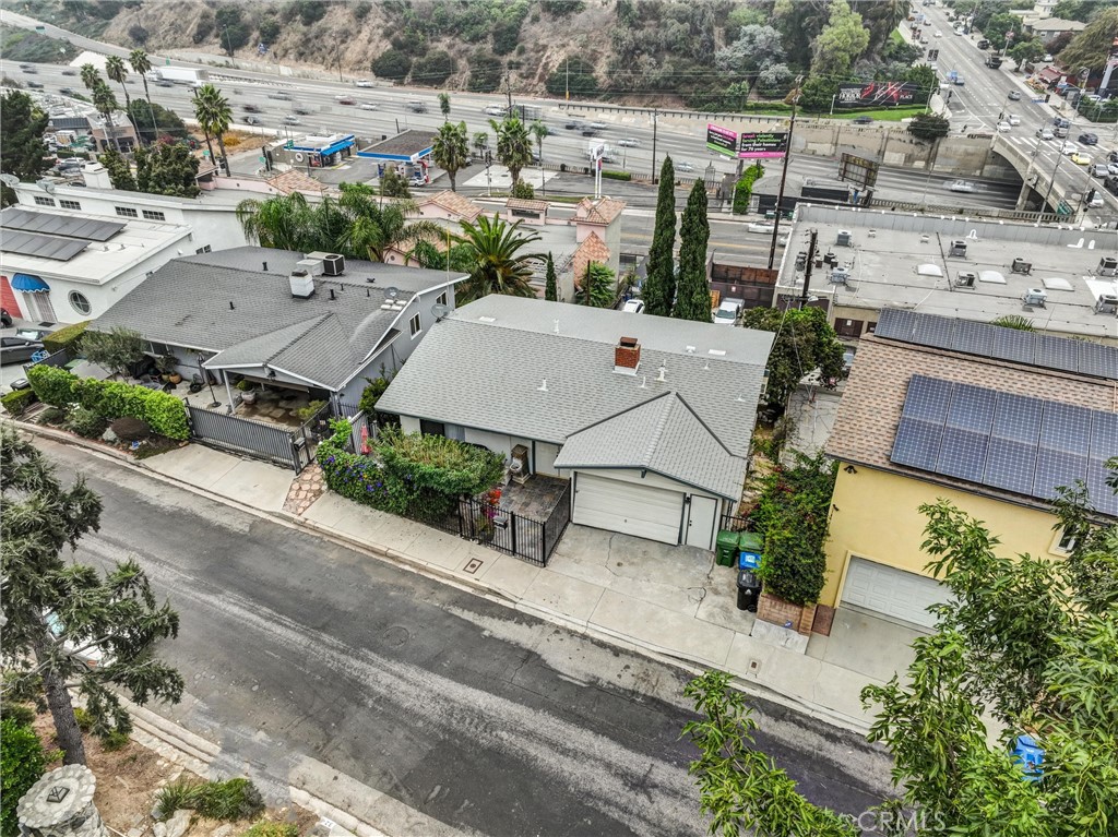 an aerial view of multiple house