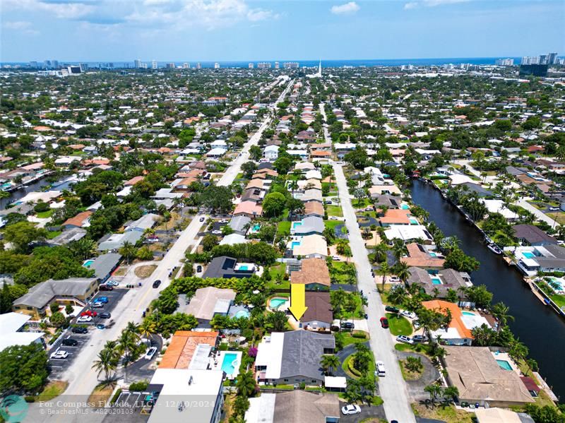 an aerial view of multiple house