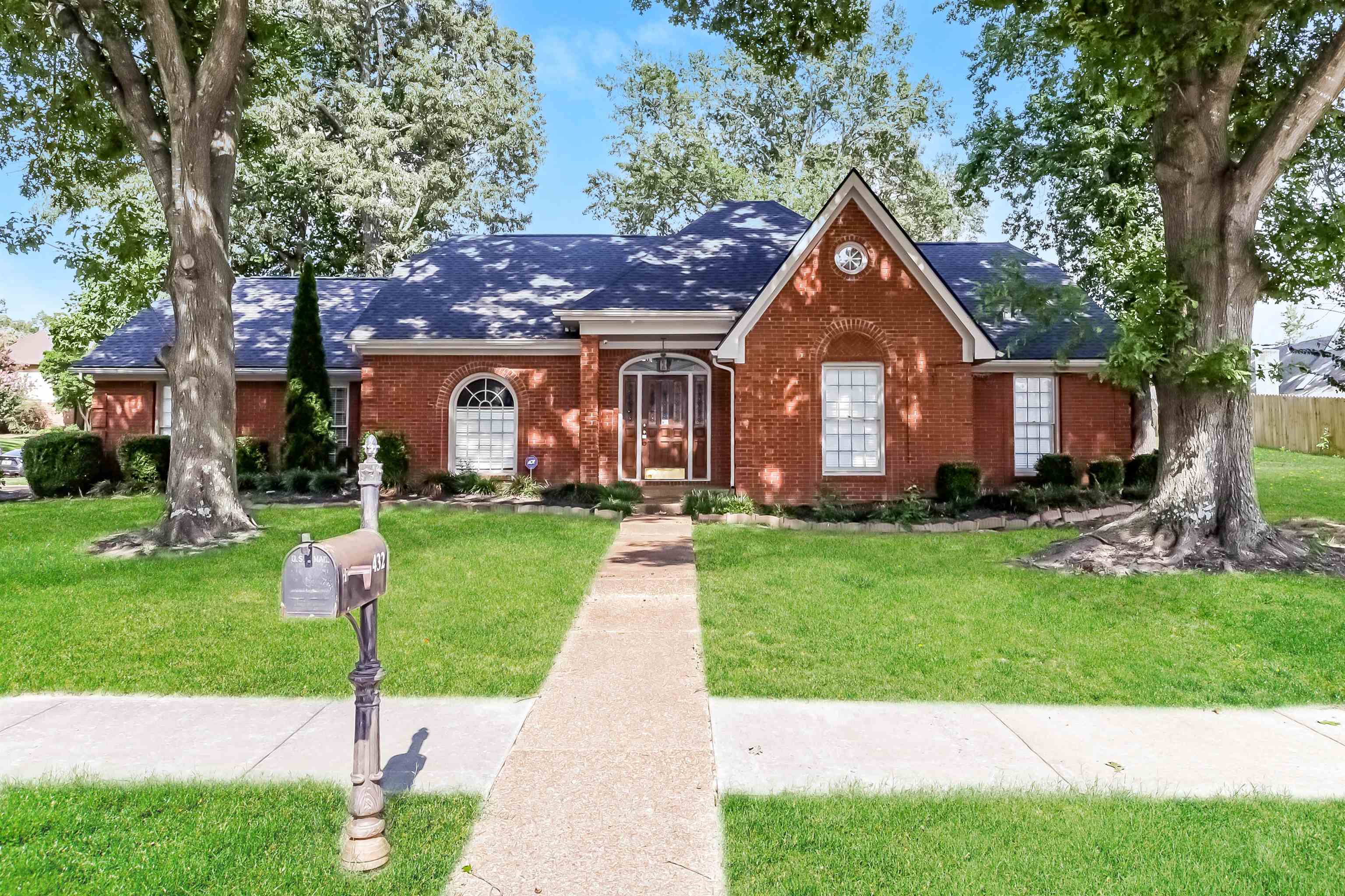 View of front of home with a front lawn