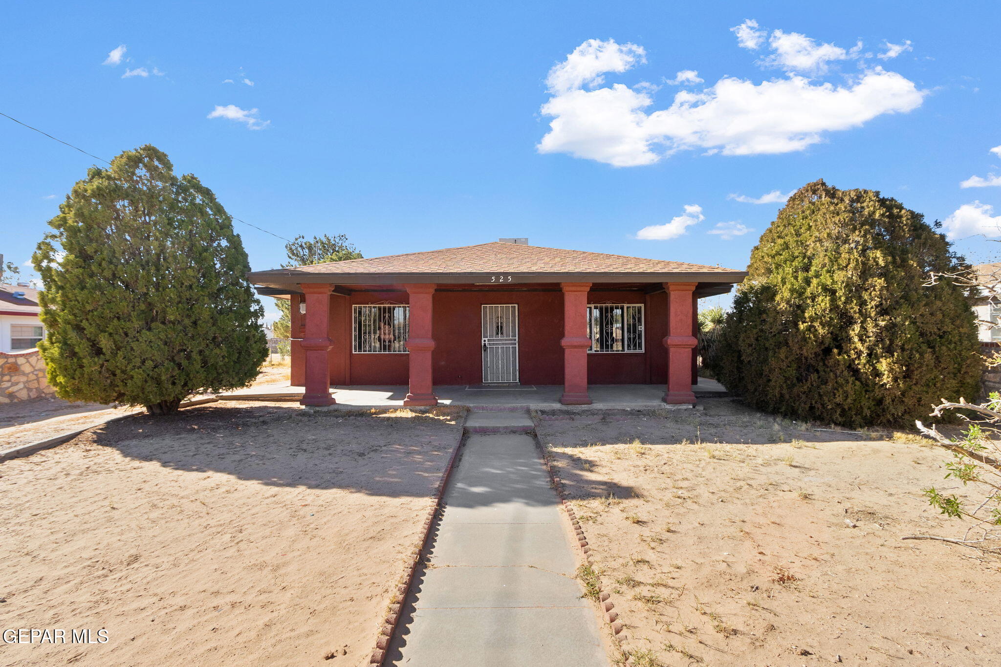 a front view of a house