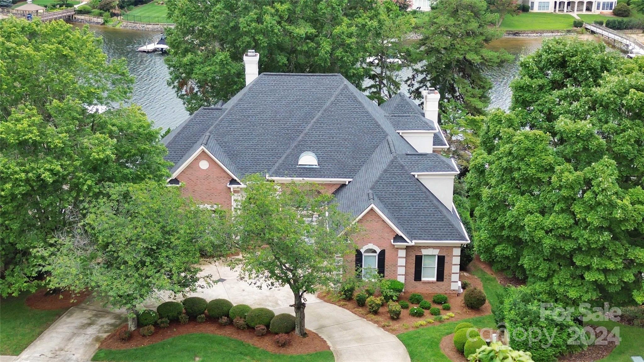 an aerial view of a house