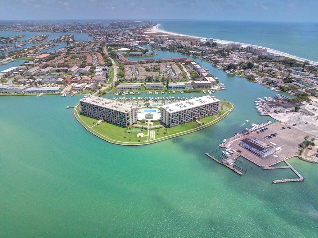 a view of a water with a terrace