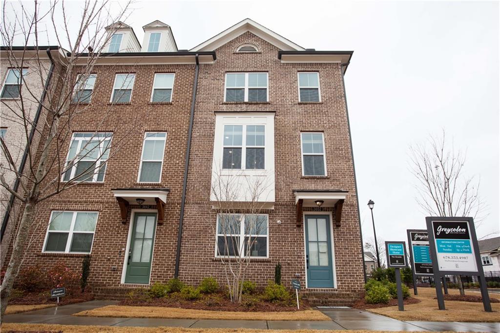 a front view of a residential houses