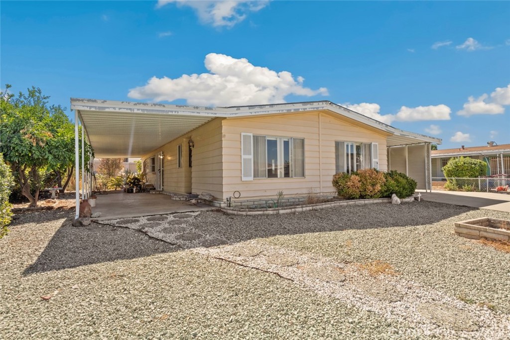 a view of a house with a patio