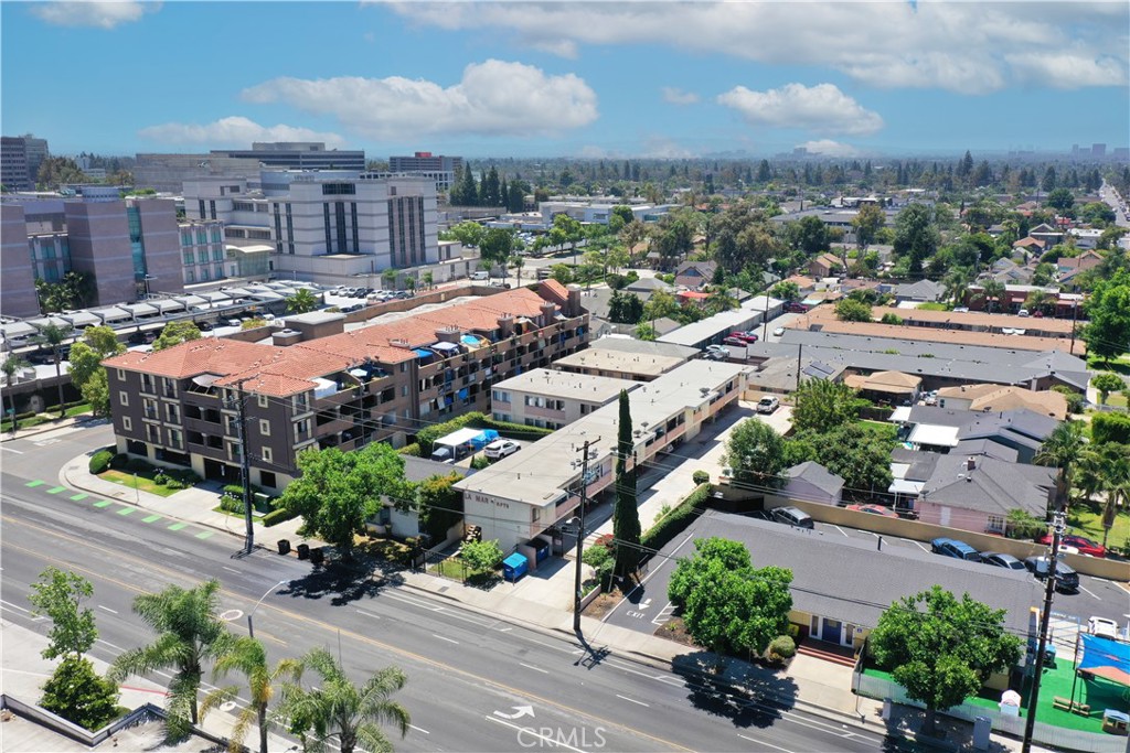 an aerial view of multiple house