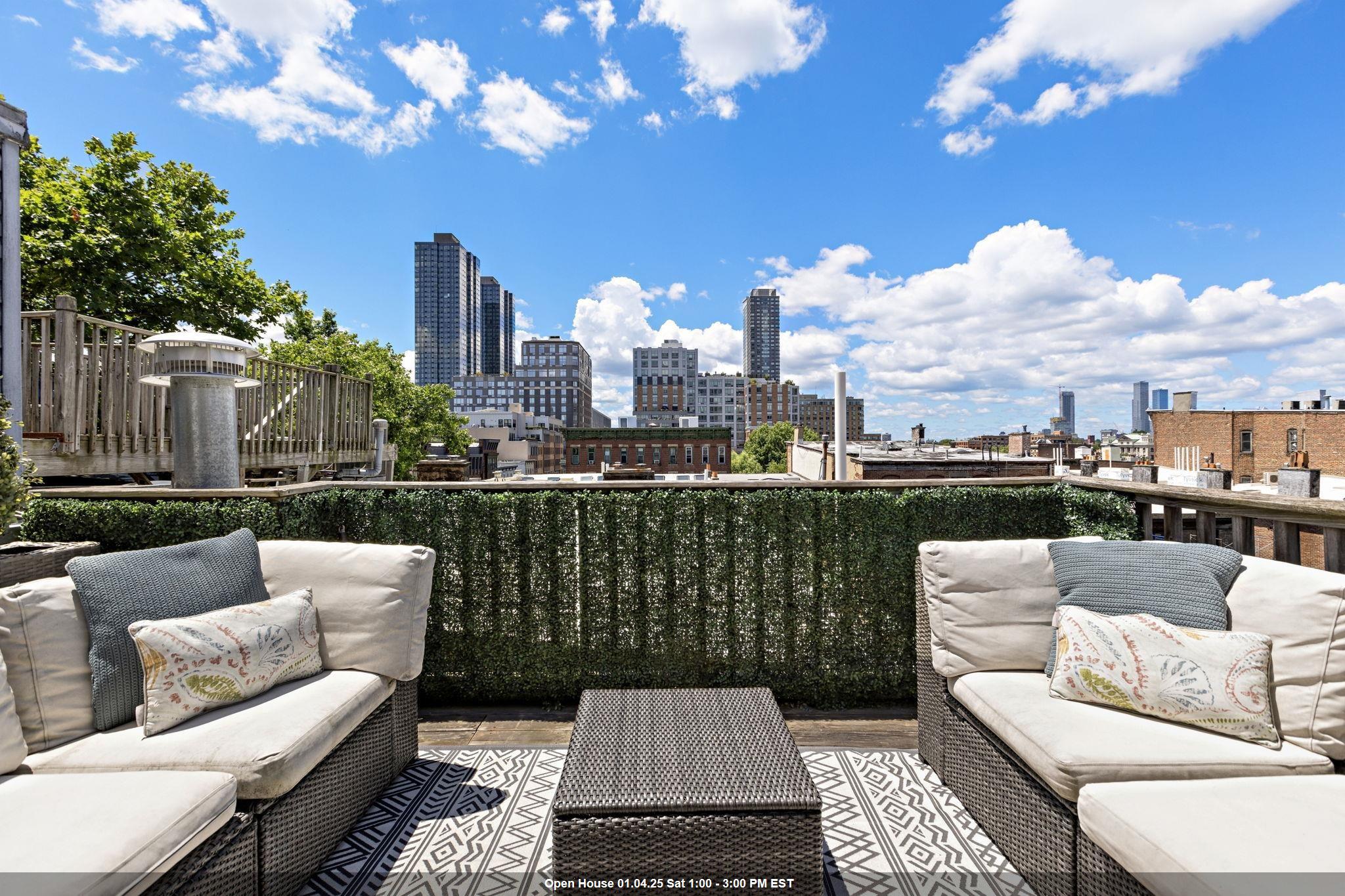 a view of a terrace with couches