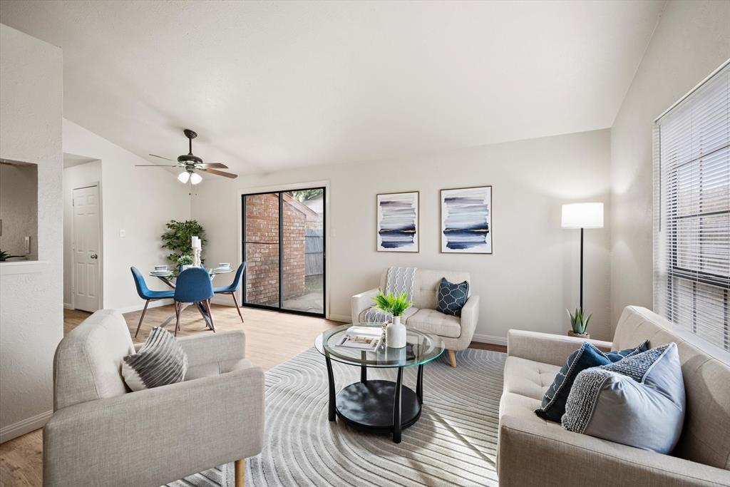 a living room with furniture and a couch