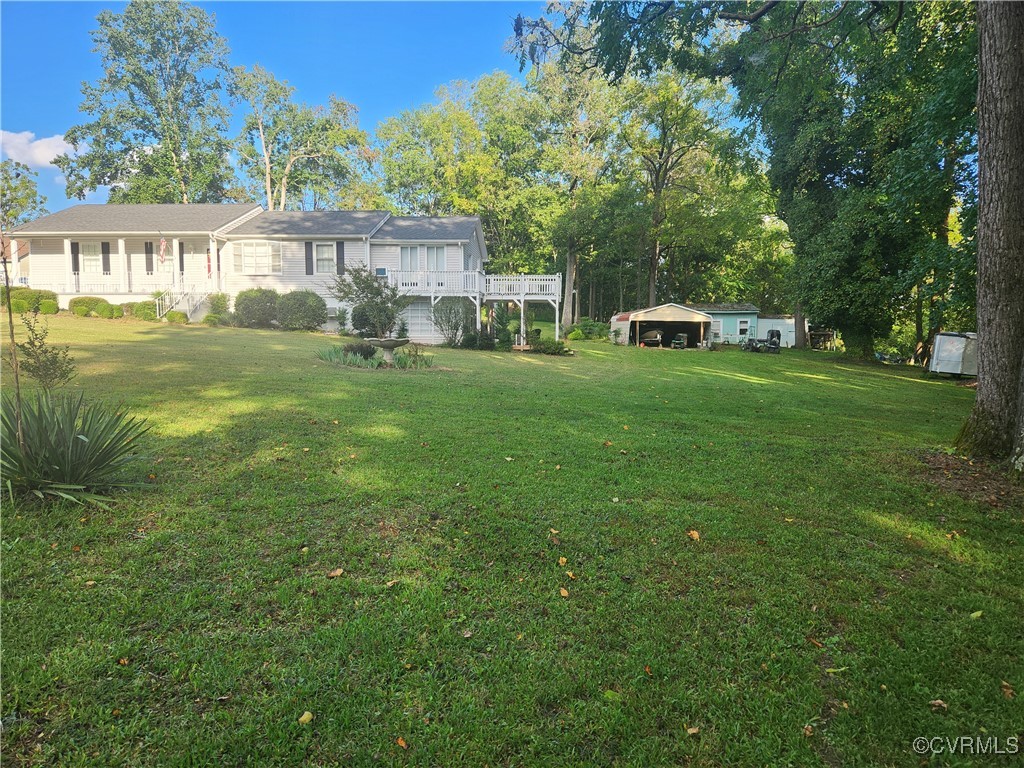 a house view with a garden space