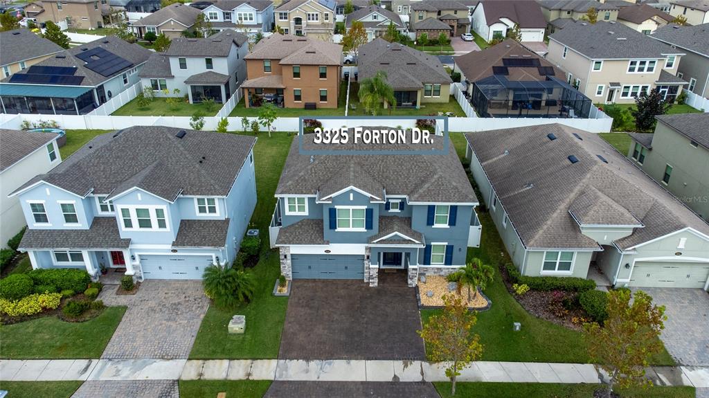 an aerial view of multiple houses