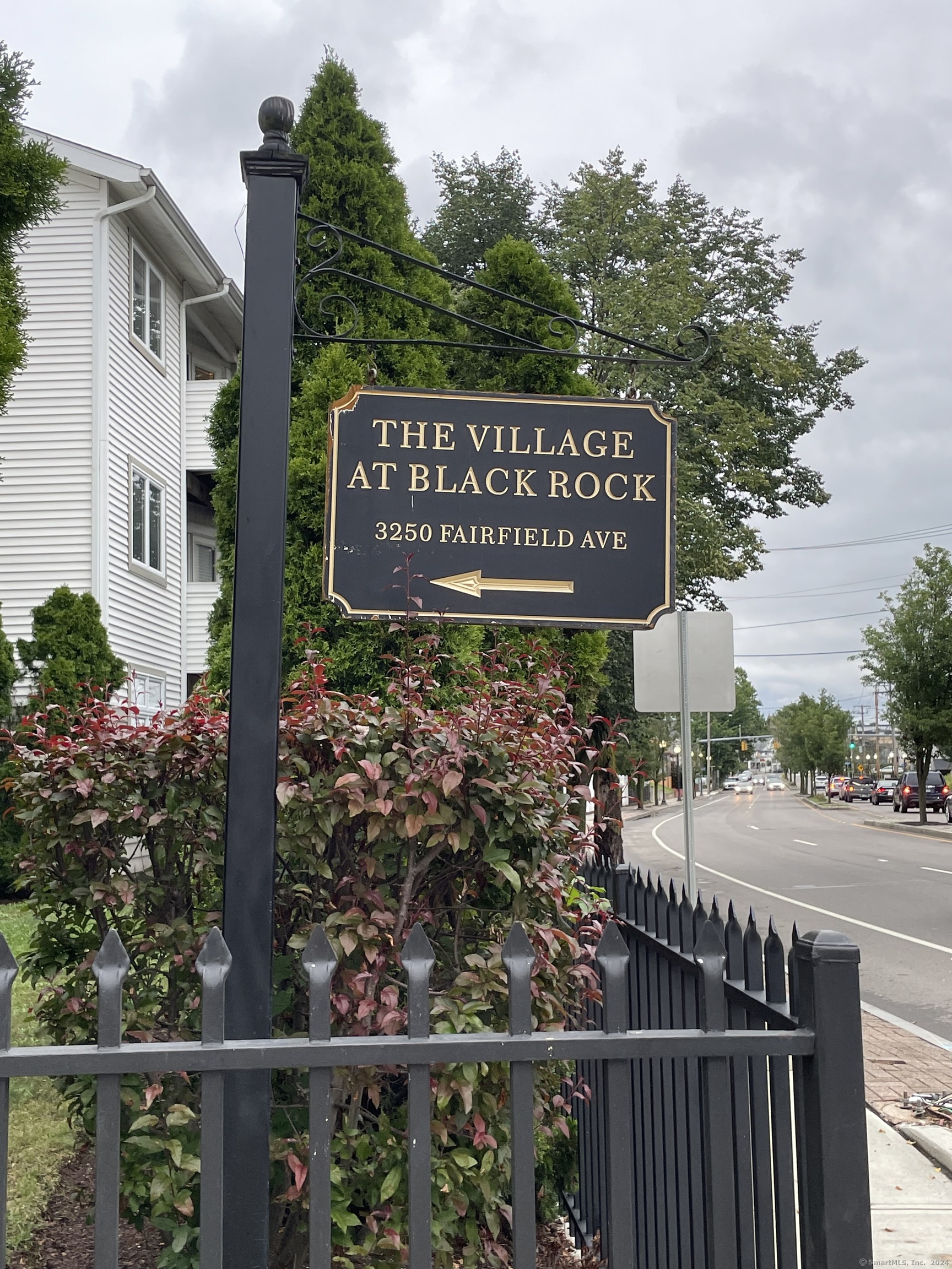 a view of a street sign on a street