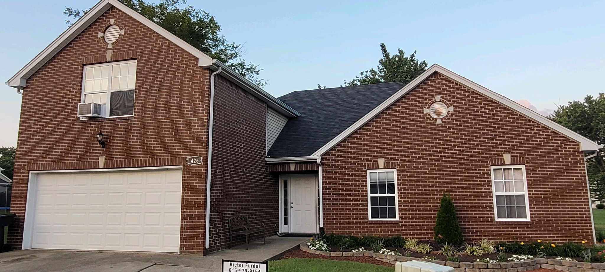 a front view of a house