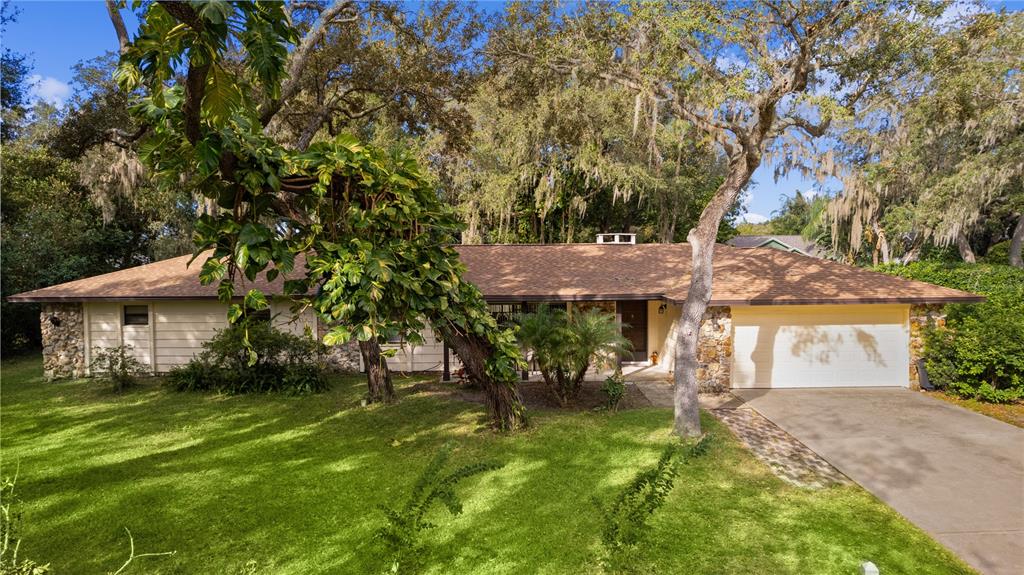 a view of a house with a tree in a yard