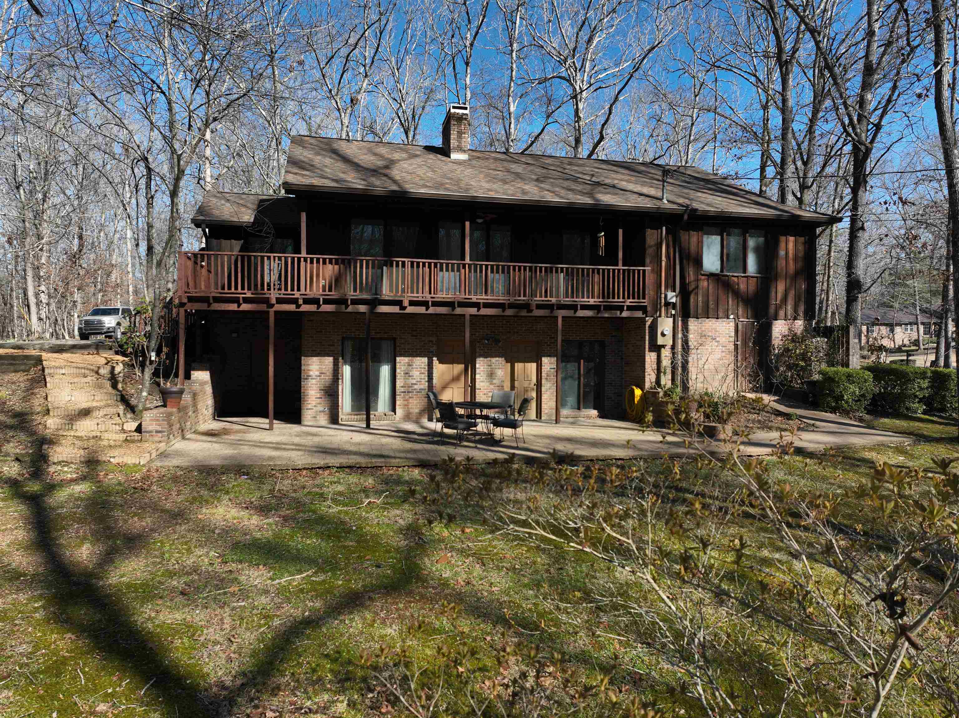 a front view of a house with swimming pool