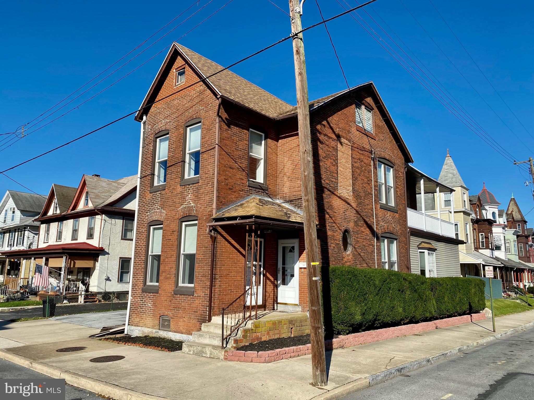 a front view of a building