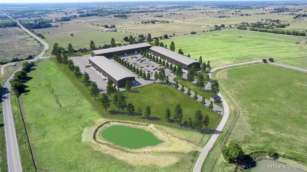 an aerial view of a house