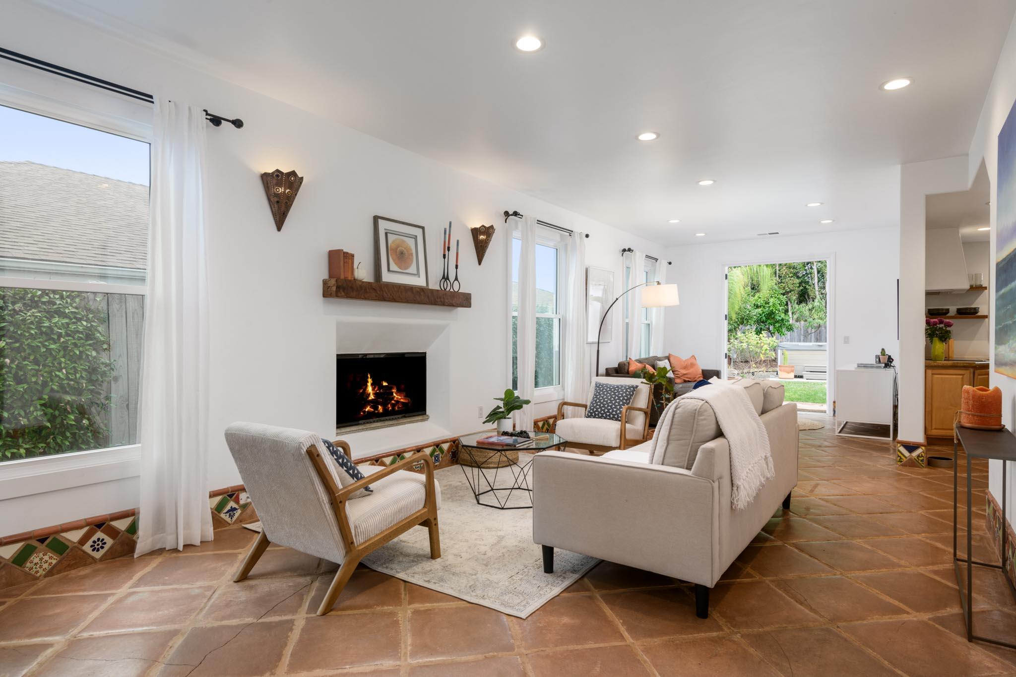 Living Area w/Fireplace